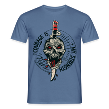 Charger l'image dans la galerie, T-shirt Tattoo old school Homme Old School Courage is my strenght - bleu pigeon