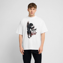 Charger l'image dans la galerie, T-shirt motivation musculation panthere train like a beast - blanc