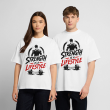 Charger l'image dans la galerie, T-shirt phrase motivation Strength is a lifestyle - blanc