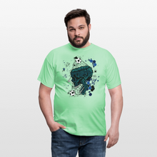 Charger l'image dans la galerie, T-shirt Tête de mort Homme Skull Soccer - vert menthe