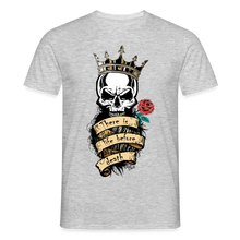 Charger l'image dans la galerie, T-shirt Tête de mort Homme There is life before death King - gris chiné