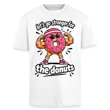 Charger l'image dans la galerie, T-shirt Musculation Humour – Donut Bodybuilder « Let’s Go Stronger » | Fitness et Motivation - blanc