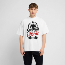 Charger l'image dans la galerie, T-shirt phrase motivation Strength is a lifestyle - blanc