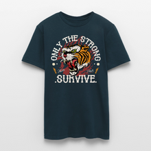 Charger l'image dans la galerie, T-shirt Tattoo old school Homme Tigre - Only the strong survive - marine