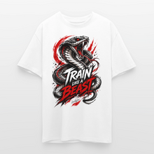 Charger l'image dans la galerie, T-shirt motivation musculation serpent train like a beast - blanc
