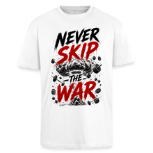 Charger l'image dans la galerie, t shirt musculation Never Skip the War motivation - blanc