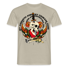 Charger l'image dans la galerie, T-shirt Tattoo old school Homme My strenght and my courage - beige sable