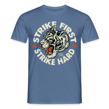 Charger l'image dans la galerie, T-shirt Tattoo old school Homme Vintage Strike Hard Tiger - bleu pigeon