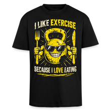 Charger l'image dans la galerie, T-shirt Musculation Humour – I Like Exercise Because I Love Eating | Fitness - noir