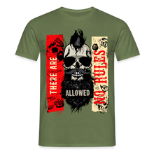 Charger l'image dans la galerie, T-shirt Tête de mort Homme No rules - vert militaire