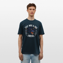 Charger l'image dans la galerie, T-shirt Tattoo old school Homme Stay wild and free panther noir - marine