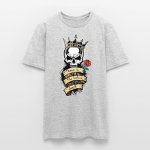 Charger l'image dans la galerie, T-shirt Tête de mort Homme There is life before death King - gris chiné