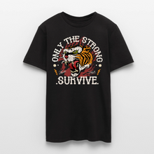 Charger l'image dans la galerie, T-shirt Tattoo old school Homme Tigre - Only the strong survive - noir