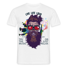 Charger l'image dans la galerie, T-shirt Tête de mort Homme Live Life Loud - blanc