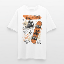 Charger l'image dans la galerie, T-Shirt Skateur homme Oversize Blanc – Design Born to skate - blanc