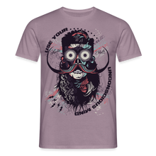 Charger l'image dans la galerie, T-shirt Tête de mort Homme Use your unconscious mind - mauve gris