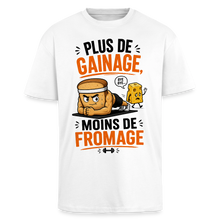 Charger l'image dans la galerie, T-shirt Musculation Humour – Plus de Gainage, Moins de Fromage | Fitness - blanc