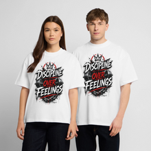 Charger l'image dans la galerie, T-shirt musculation discipline over fellings unisexe oversize épais - blanc