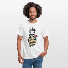 Charger l'image dans la galerie, T-shirt Tête de mort Homme There is life before death King - blanc