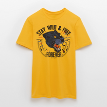 Charger l'image dans la galerie, T-shirt Tattoo old school Homme Stay wild and free panther - jaune