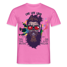 Charger l'image dans la galerie, T-shirt Tête de mort Homme Live Life Loud - rose