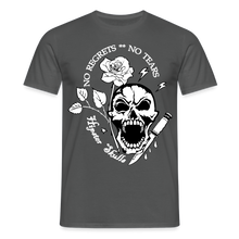 Charger l'image dans la galerie, T-shirt Tattoo old school Homme No regrets No tears - charbon