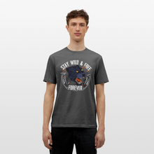 Charger l'image dans la galerie, T-shirt Tattoo old school Homme Stay wild and free panther noir - charbon