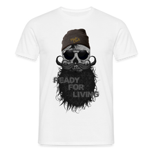 Charger l'image dans la galerie, T-shirt Tête de mort Homme Ready For Living - blanc