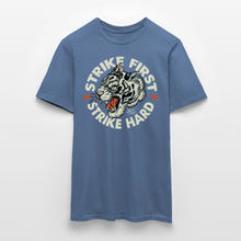 Charger l'image dans la galerie, T-shirt Tattoo old school Homme Vintage Strike Hard Tiger - bleu pigeon