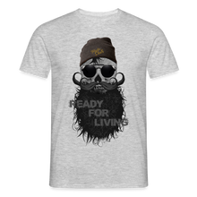 Charger l'image dans la galerie, T-shirt Tête de mort Homme Ready For Living - gris chiné