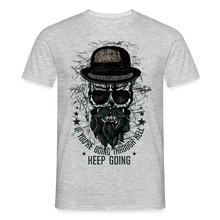 Charger l'image dans la galerie, T-shirt Tête de mort Homme Keep Going - gris chiné