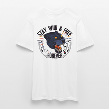 Charger l'image dans la galerie, T-shirt Tattoo old school Homme Stay wild and free panther - blanc