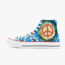 Charger l'image dans la galerie, Chaussures montantes en toile - Peace bleu