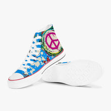 Charger l'image dans la galerie, Chaussures montantes en toile - Peace bleu
