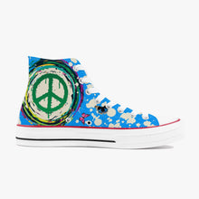 Charger l'image dans la galerie, Chaussures montantes en toile - Peace bleu