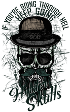 Charger l'image dans la galerie, Homme T-Shirt Tête de mort hipster skull crâne barbu et moustachu going through