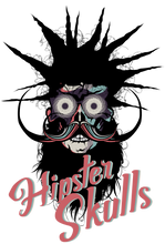 Charger l'image dans la galerie, Homme T-Shirt hipster skull barbe et moustache Tête de mort punk crâne captivant
