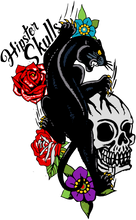 Charger l'image dans la galerie, Homme T-Shirt hipster skulls tete de mort rose crane tattoo panthere