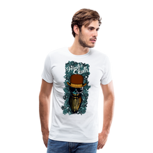 Charger l'image dans la galerie, Homme T-Shirt hipster skull Tête de mort barbe crâne barbu chapeau melon lunettes de soleil - white (6587808022707)