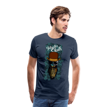 Charger l'image dans la galerie, Homme T-Shirt hipster skull Tête de mort barbe crâne barbu chapeau melon lunettes de soleil - navy (6587808022707)