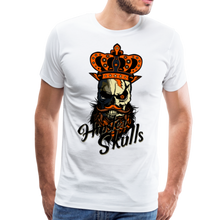 Charger l'image dans la galerie, Homme T-Shirt hipster skull Tête de mort à barbe crâne barbu couronne du roi - white (6587822637235)