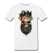 Charger l'image dans la galerie, Homme T-Shirt Tête de mort crâne hipster skull barbu moustachu maitre - white (6590286233779)