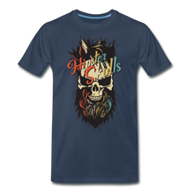 Charger l'image dans la galerie, Homme T-Shirt Tête de mort crâne hipster skull barbu moustachu maitre - navy (6590286233779)