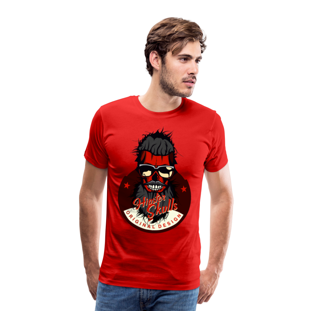 Homme T-Shirt Tête de mort hipster skull crâne barbe et barbu lunette –