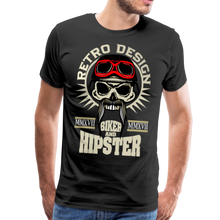 Charger l'image dans la galerie, Homme T-Shirt Tête de mort crâne hipster skull moustachu biker motard - black (6590312480947)