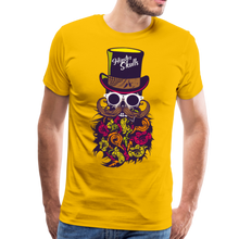 Charger l'image dans la galerie, Homme T-Shirt crâne hipster skull Tête de mort barbu moustache et barbe chapeau multicolore - sun yellow (6590330896563)