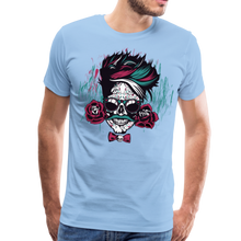 Charger l'image dans la galerie, Homme T-Shirt Tête de mort mexicaine crâne hipster skull moustachu tatouage de rose - sky (6600225980595)