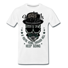 Charger l'image dans la galerie, Homme T-Shirt hipster skull Tête de mort crâne moustache chapeau melon keep - white (6600237383859)