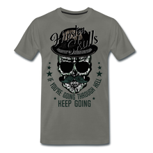 Charger l'image dans la galerie, Homme T-Shirt hipster skull Tête de mort crâne moustache chapeau melon keep - asphalt (6600237383859)