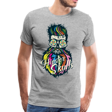 Charger l'image dans la galerie, Homme T-Shirt hipster skull Tête de mort crâne barbu barbe hypnotique - heather grey (6607196455091)